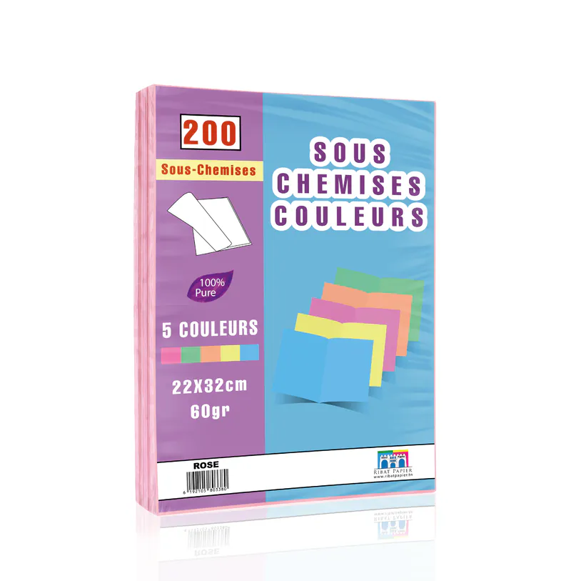 SOUS CHEMISE COULEURS PASTELS PAQUET DE 200 RIBAT