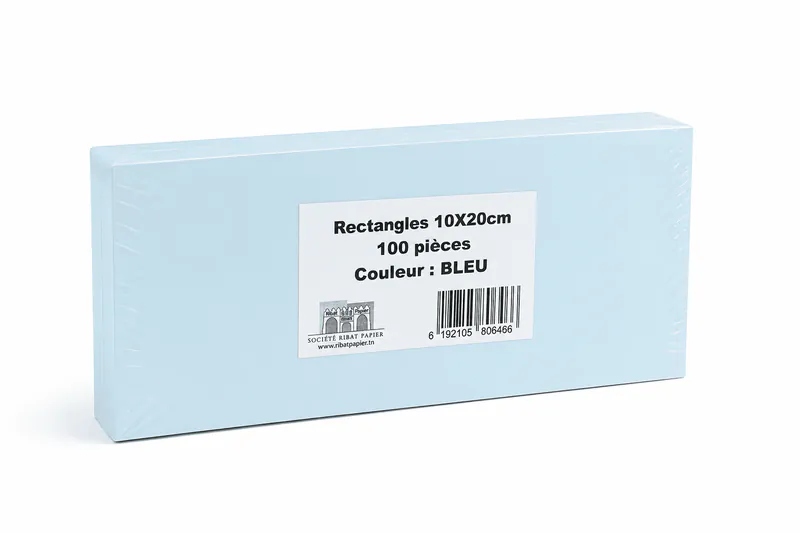FICHE MÉTAPLAN RECTANGULAIRE 10*20 CM PQT 100 BLEU