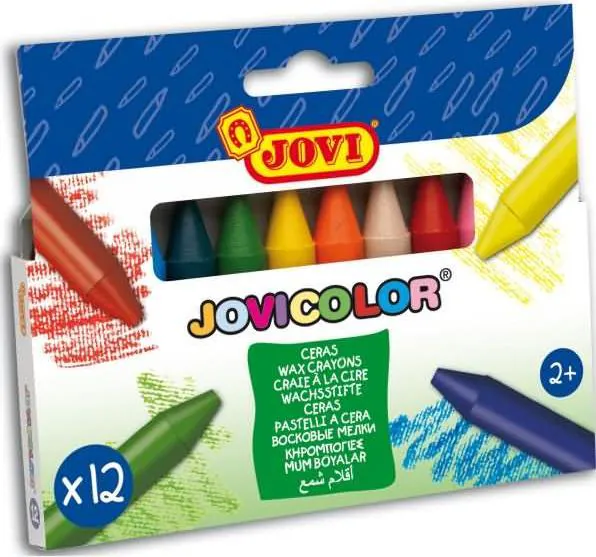 CRAYON DE CIRE PQT DE 12 JOVI