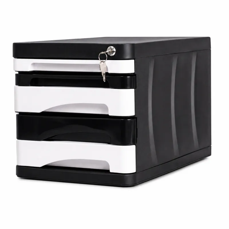 BLOC TIROIR ARK 5 ÉTAGES AVEC SERRURE NOIR/NOIR-BLANC ARK