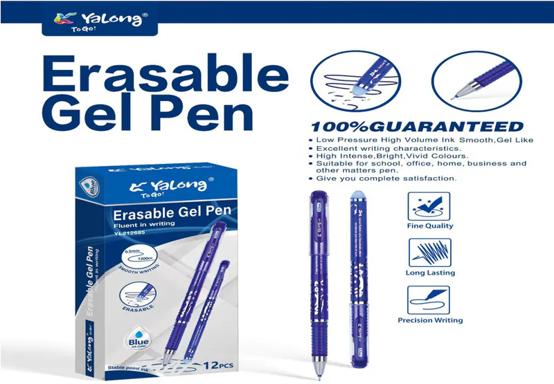 STYLO GEL EFFACABLE YALONG 0.5 MM BLEU