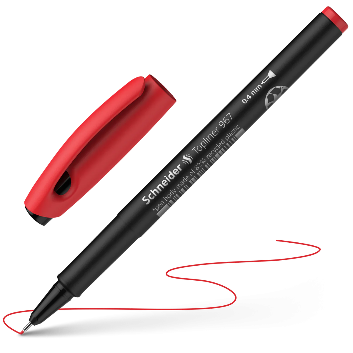 STYLO FEUTRE POINTE FINE SCHNEIDER TOPLINER 967 ROUGE - Vue 2