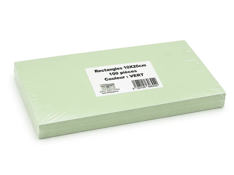 FICHE MÉTAPLAN RECTANGULAIRE 10*20 CM PQT 100 VERT