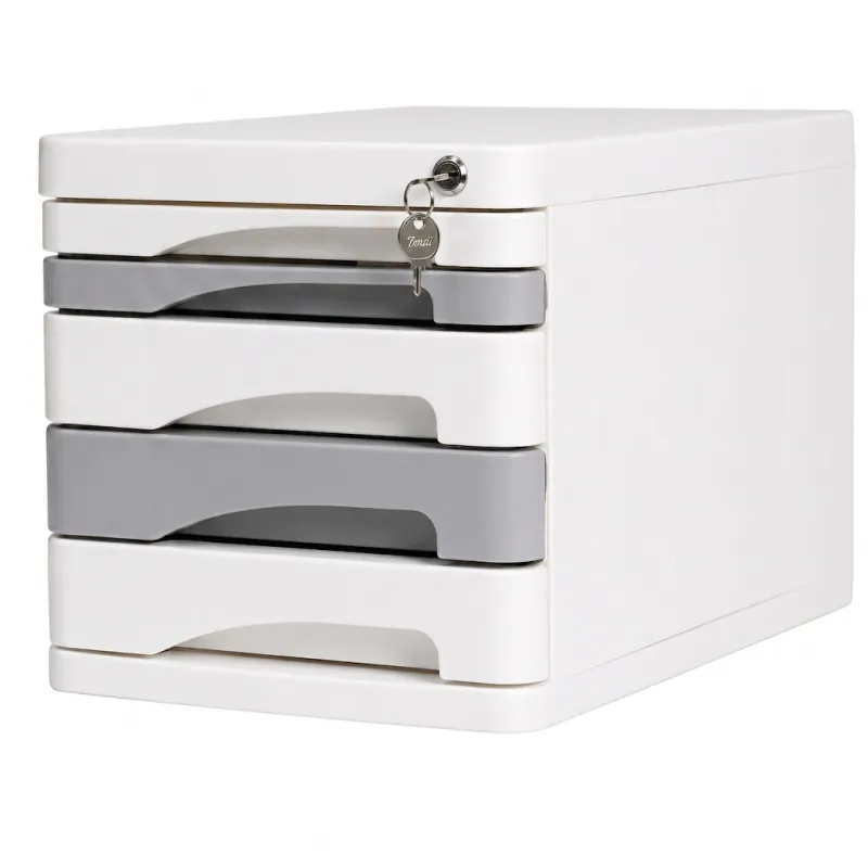 BLOC TIROIR ARK 5 ÉTAGES AVEC SERRURE BLAN/GRIS-BLANC ARK 