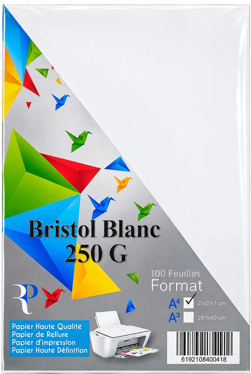 PAGE DE GARDE BRISTOL A4 250G 100F BLANC