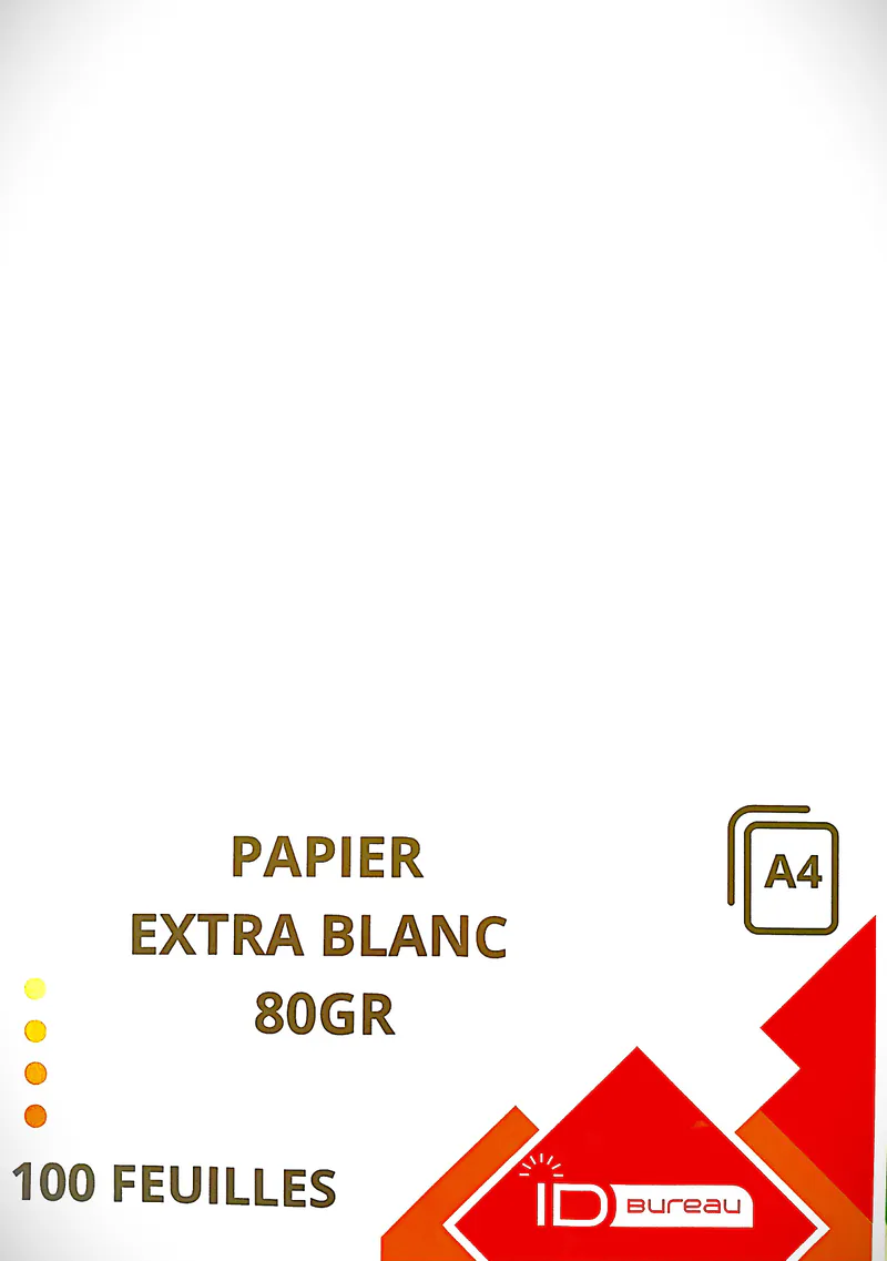 RAMETTE DE PAPIER EXTRA BLANC 100 FEUILLES - 80GR