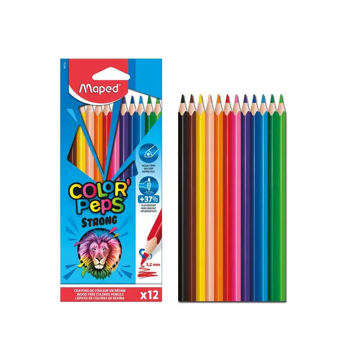 CRAYONS DE COULEUR PAQUET DE 12 GM MAPED 