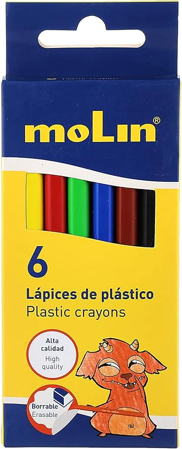 CRAYONS DE COULEUR PAQUET DE 6 PM MOLIN