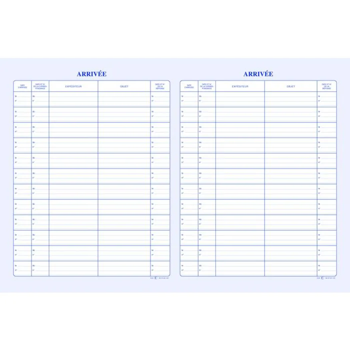 REGISTRE ARRIVÉ FRANÇAIS - Vue 2