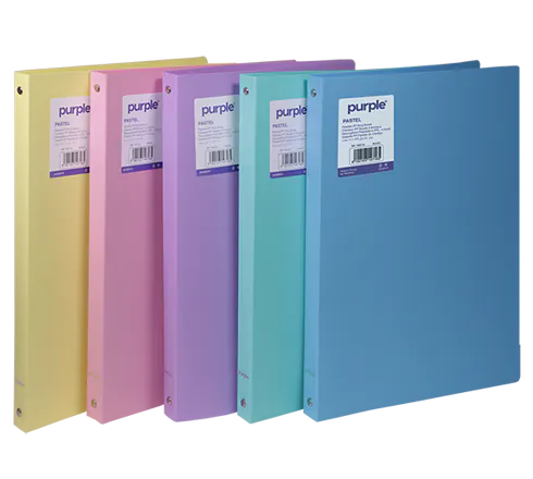 CLASSEUR PP SOUPLE 4 ANNEAUX DOS 20MM PASTEL