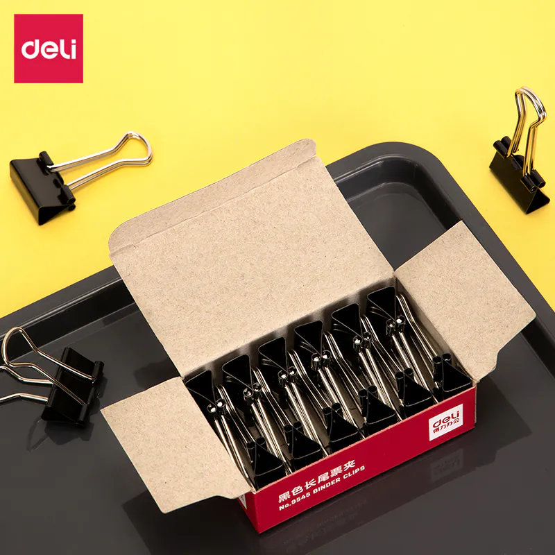 BINDER CLIP 19MM  PAQUET DE 12 NOIR DELI - Vue 2