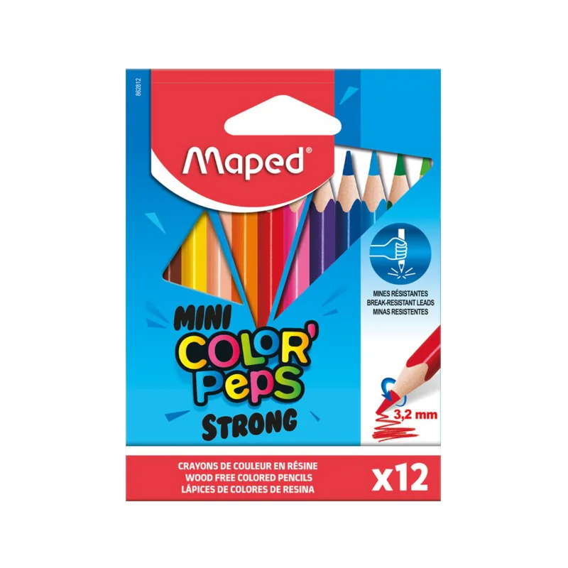 CRAYONS DE COULEUR PAQUET DE 12 PM MAPED 