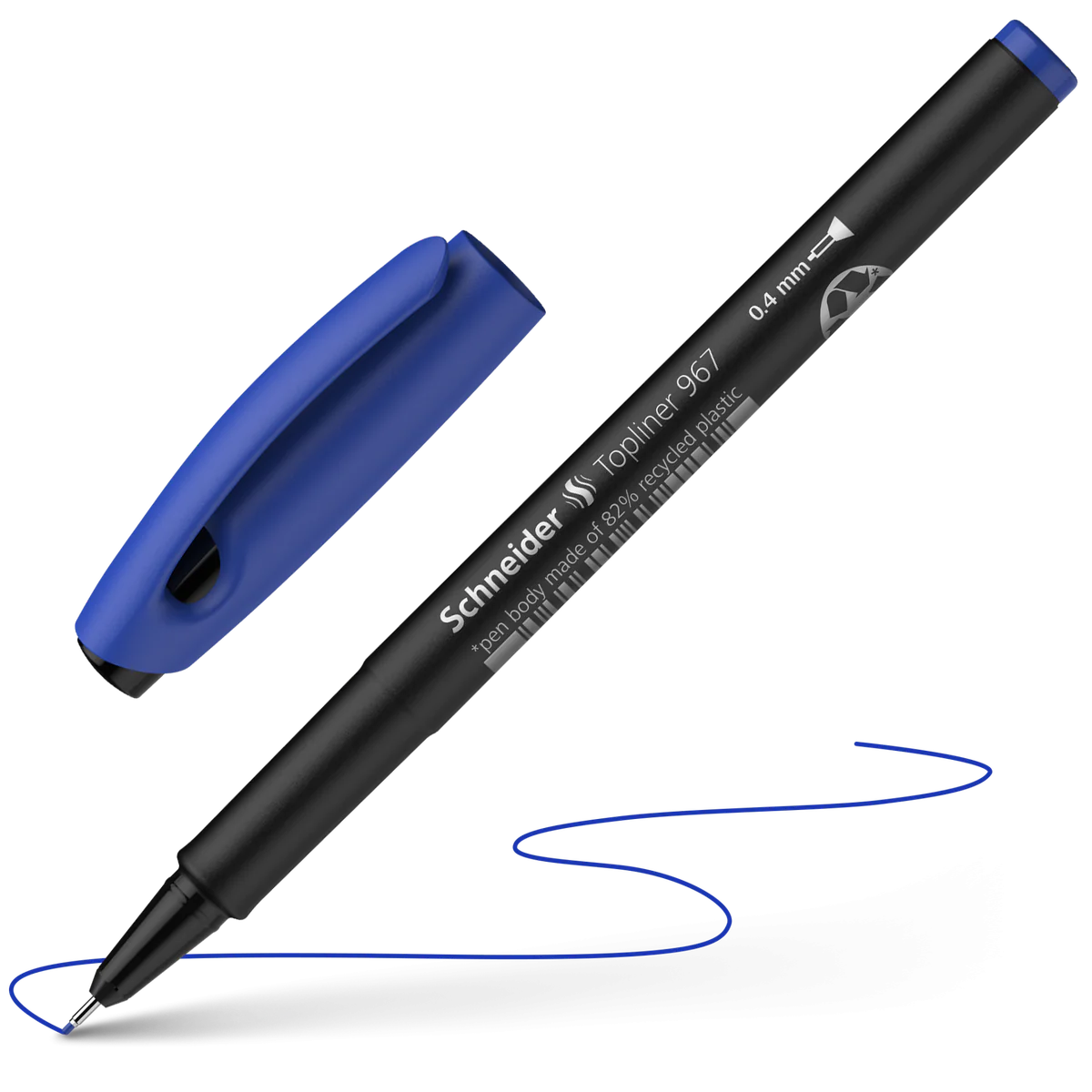 STYLO FEUTRE POINTE FINE SCHNEIDER TOPLINER 967 BLEU - Vue 2