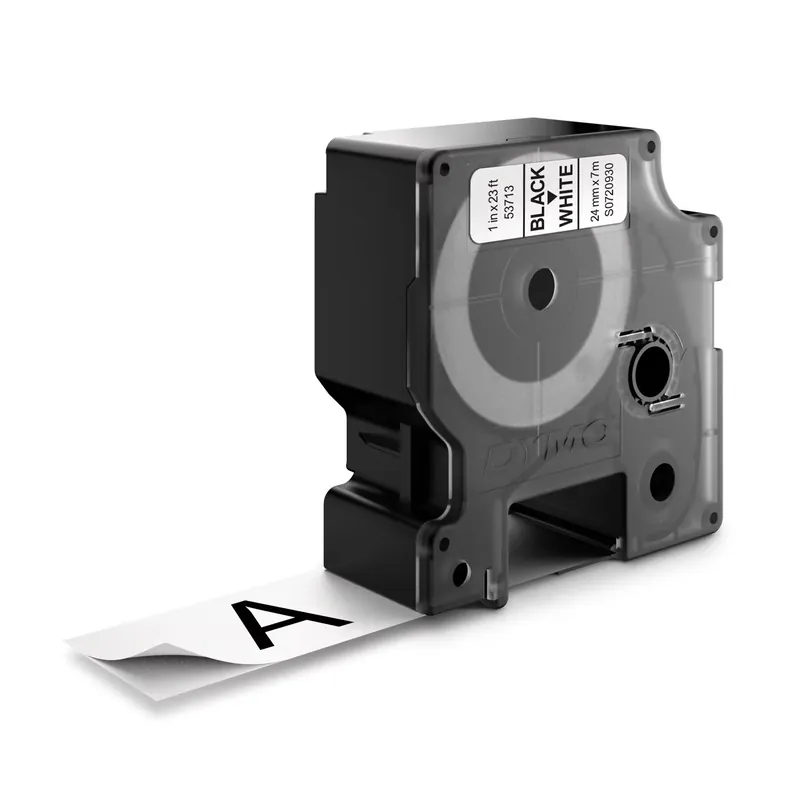 RUBAN POUR ÉTIQUETEUSE NOIR SUR BLANC DYMO 24 MM X 7 M