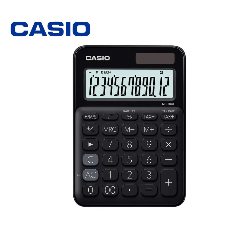 CALCULATRICE DE BUREAU 12 CHIFFRES CASIO NOIR MS-20UC-BK