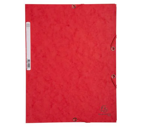 CHEMISE 3 RABATS À ÉLASTIQUE EN CARTON EXACOMPTA ROUGE