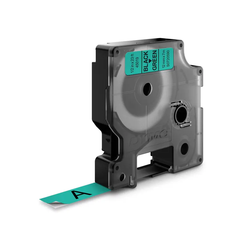 RUBAN POUR ÉTIQUETEUSE NOIR SUR VERT DYMO 12 MM X 7 M - Vue 2