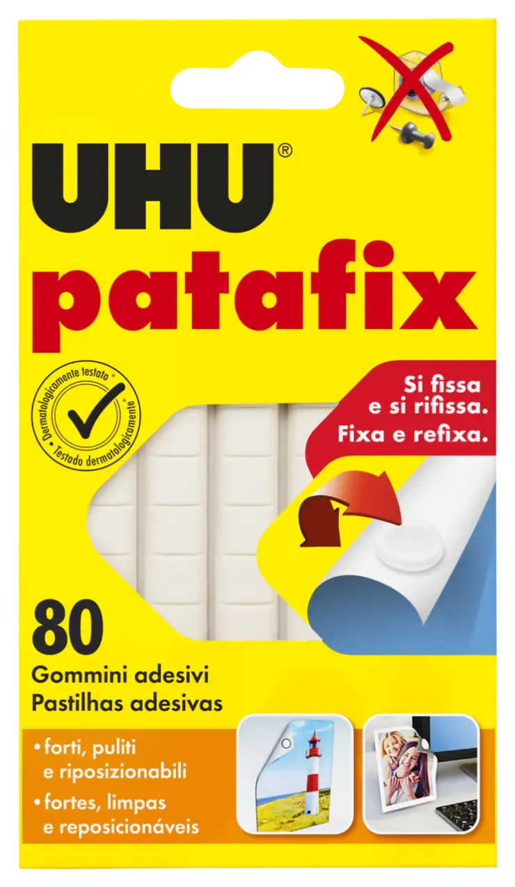 PASTILLES ADHÉSIVES PATAFIX UHU BLANC