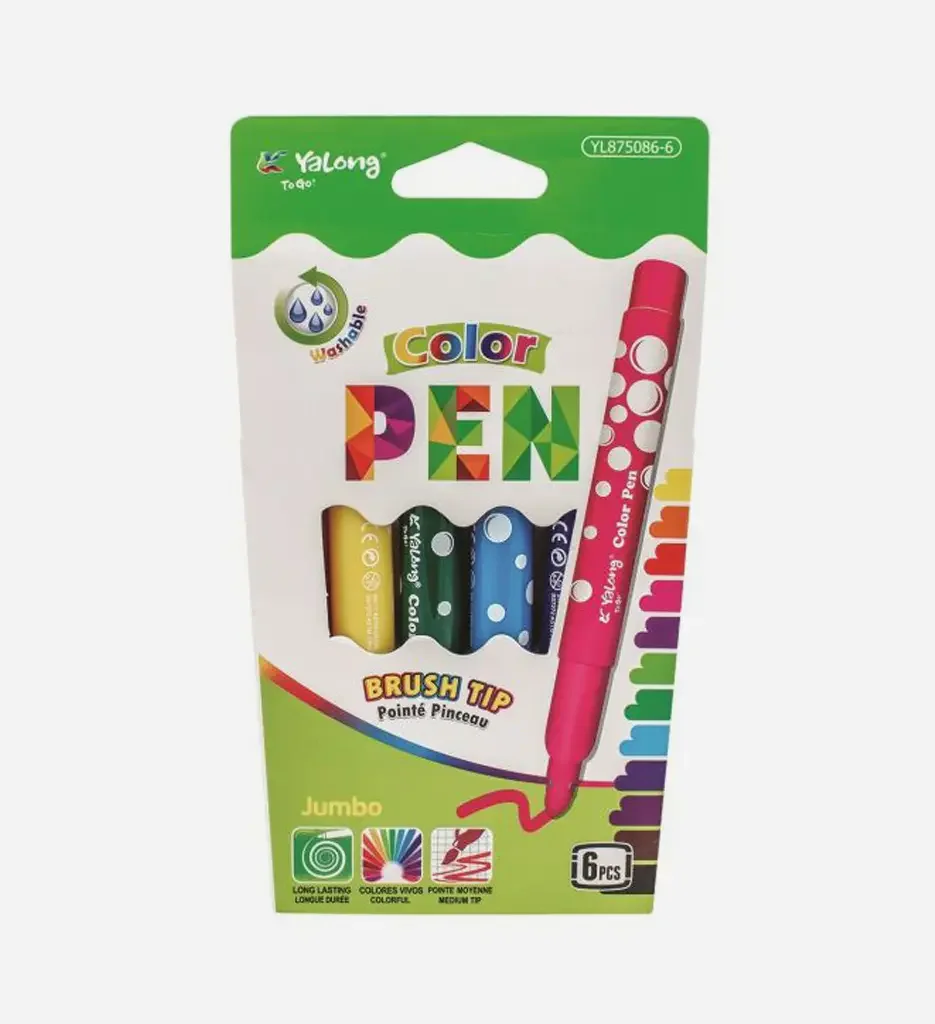 FEUTRES JUMBO YALONG POCHETTE 6 COULEURS 