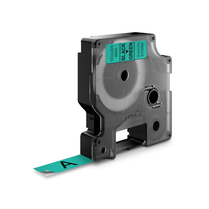 RUBAN POUR ÉTIQUETEUSE NOIR SUR VERT DYMO 9 MM X 7 M 