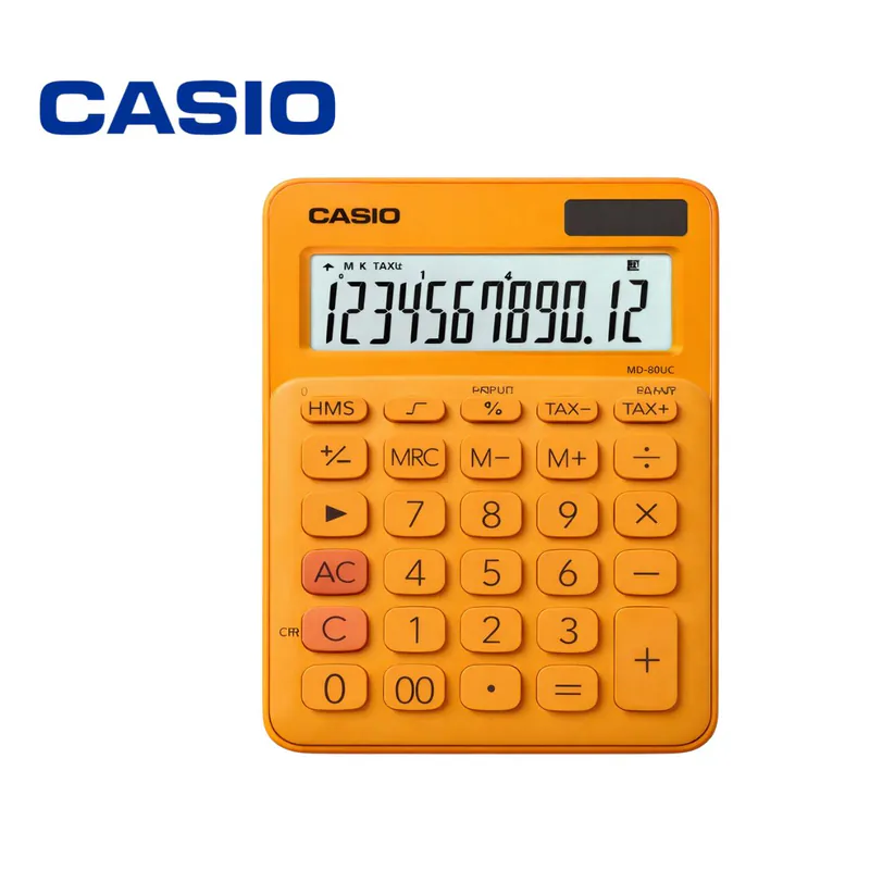 CALCULATRICE DE BUREAU 12 CHIFFRES CASIO ORANGE MS-20UC-RG