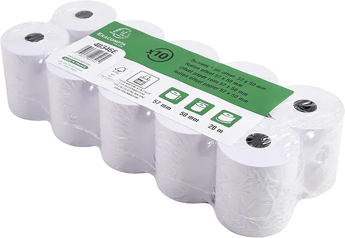 LOT DE 10 BOBINES POUR MACHINE À CALCULER 60GR 57x50 - Vue 3