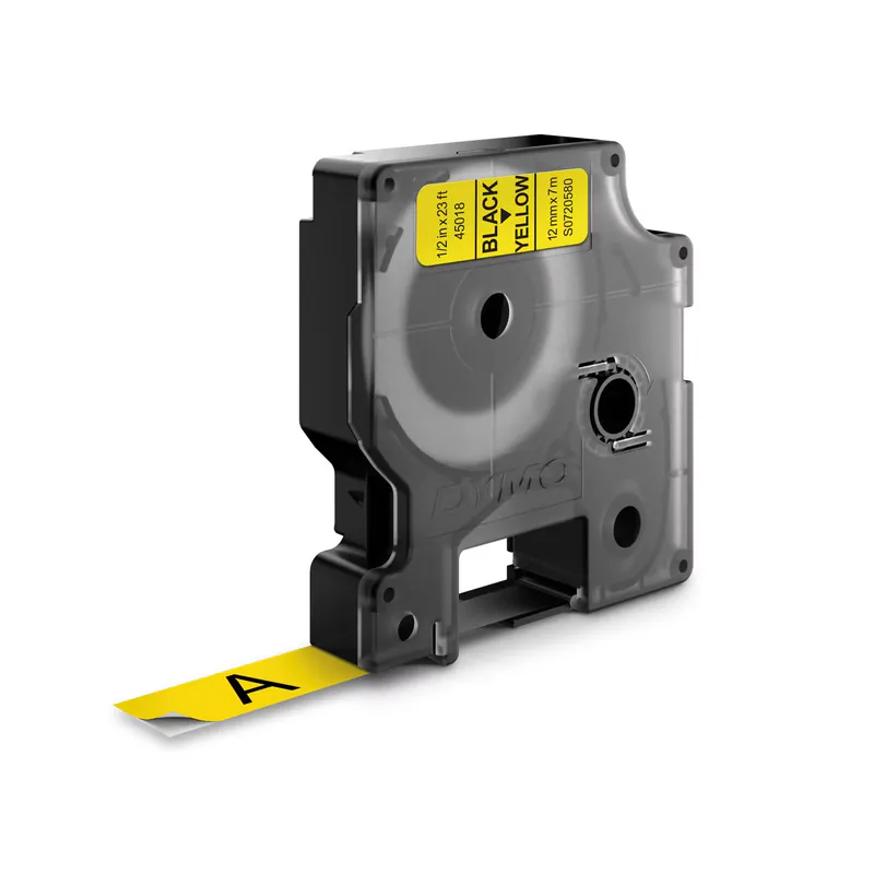 RUBAN POUR ÉTIQUETEUSE NOIR SUR JAUNE DYMO 12 MM X 7 M - Vue 2