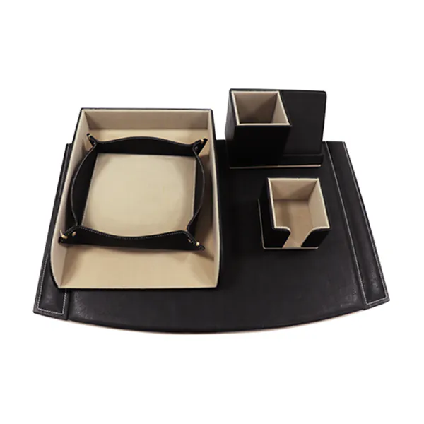 GARNITURE DE BUREAU PRESTIGE PURPLE 5 PIECES NOIR