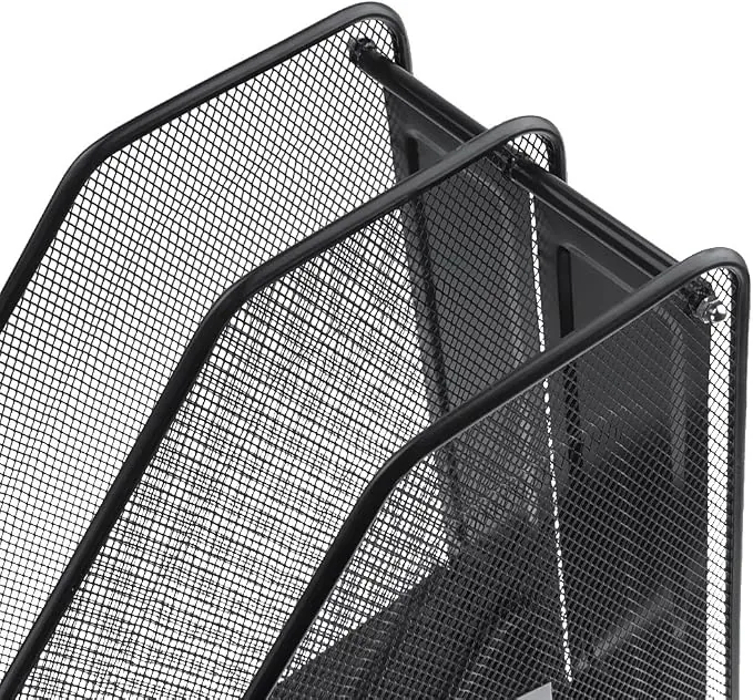 PORTE REVUE METAL 2 COMPARTIMENTS NOIR