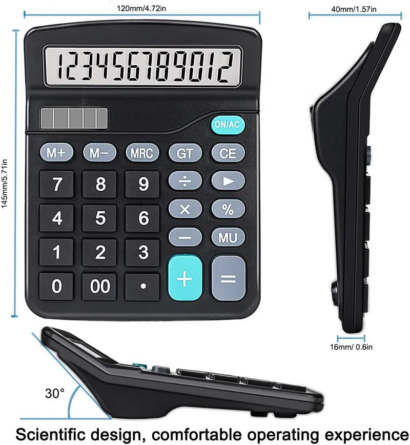CALCULATRICE DE BUREAU 12 CHIFFRES DEXIN KK-837-12S - Vue 2