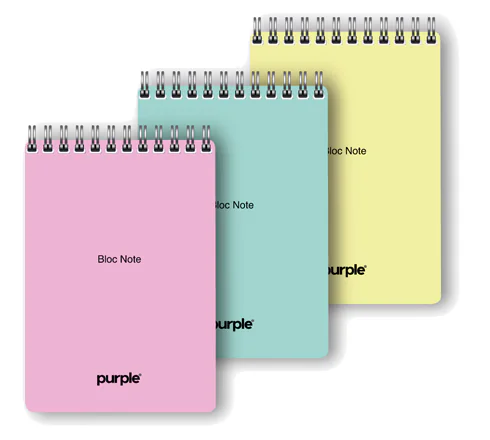 BLOC NOTE WIREO PP A7 100P  PASTEL