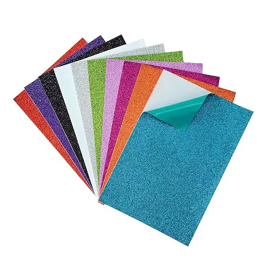 PAPIER GLITTER A4 AUTOCOLLANT PQT 10