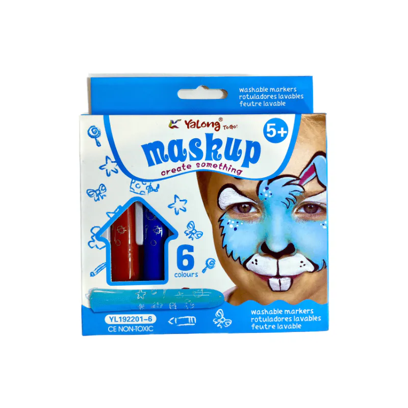 PEINTURE DE VISAGE PQT DE 6 MARQUEURS YALONG MASKUP - Vue 2