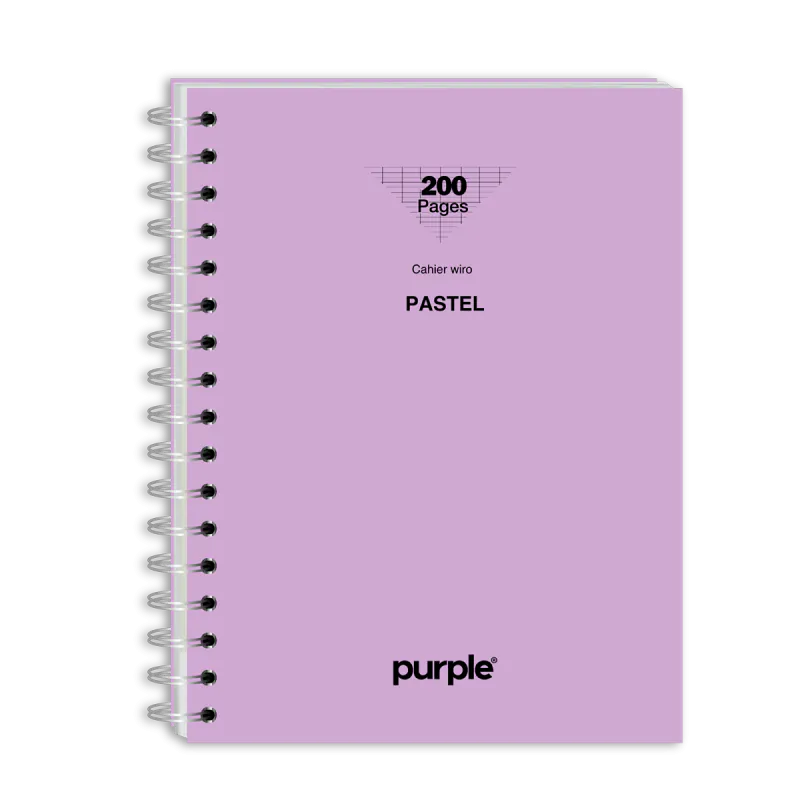 CAHIER AVEC SPIRALE GM 200 PAGES A4 PASTEL PURPLE - Vue 4