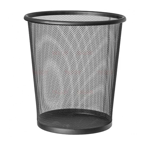 CORBEILLE À PAPIER MÉTALLIQUE MOYENNE FORMAT NOIR