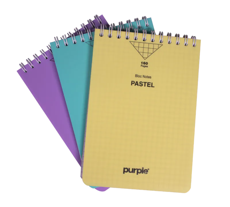 BLOC NOTE WIREO PP A7 160P  PASTEL