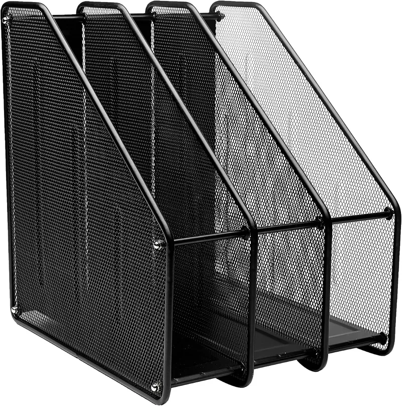 PORTE REVUE METAL 3 COMPARTIMENTS NOIR