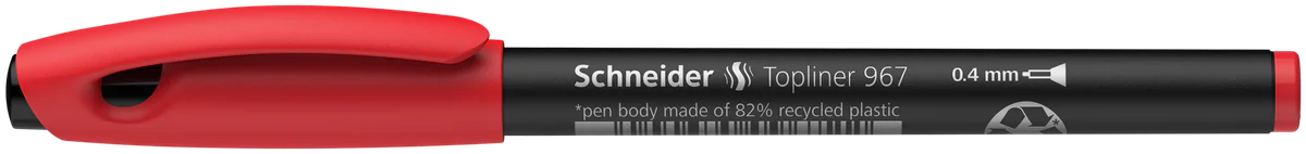 STYLO FEUTRE POINTE FINE SCHNEIDER TOPLINER 967 ROUGE - Vue 3