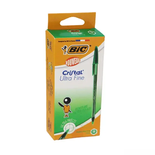 STYLO À BILLE BIC CRISTAL ULTRA FINE VERT