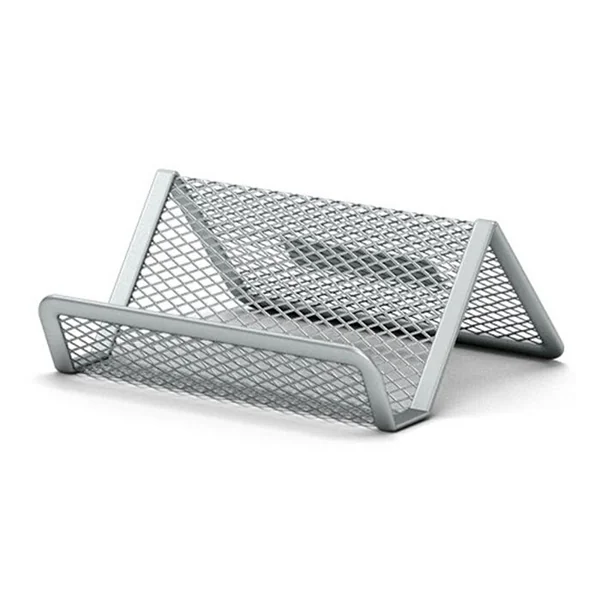 SUPPORT CARTE VISITE MÉTAL GRIS