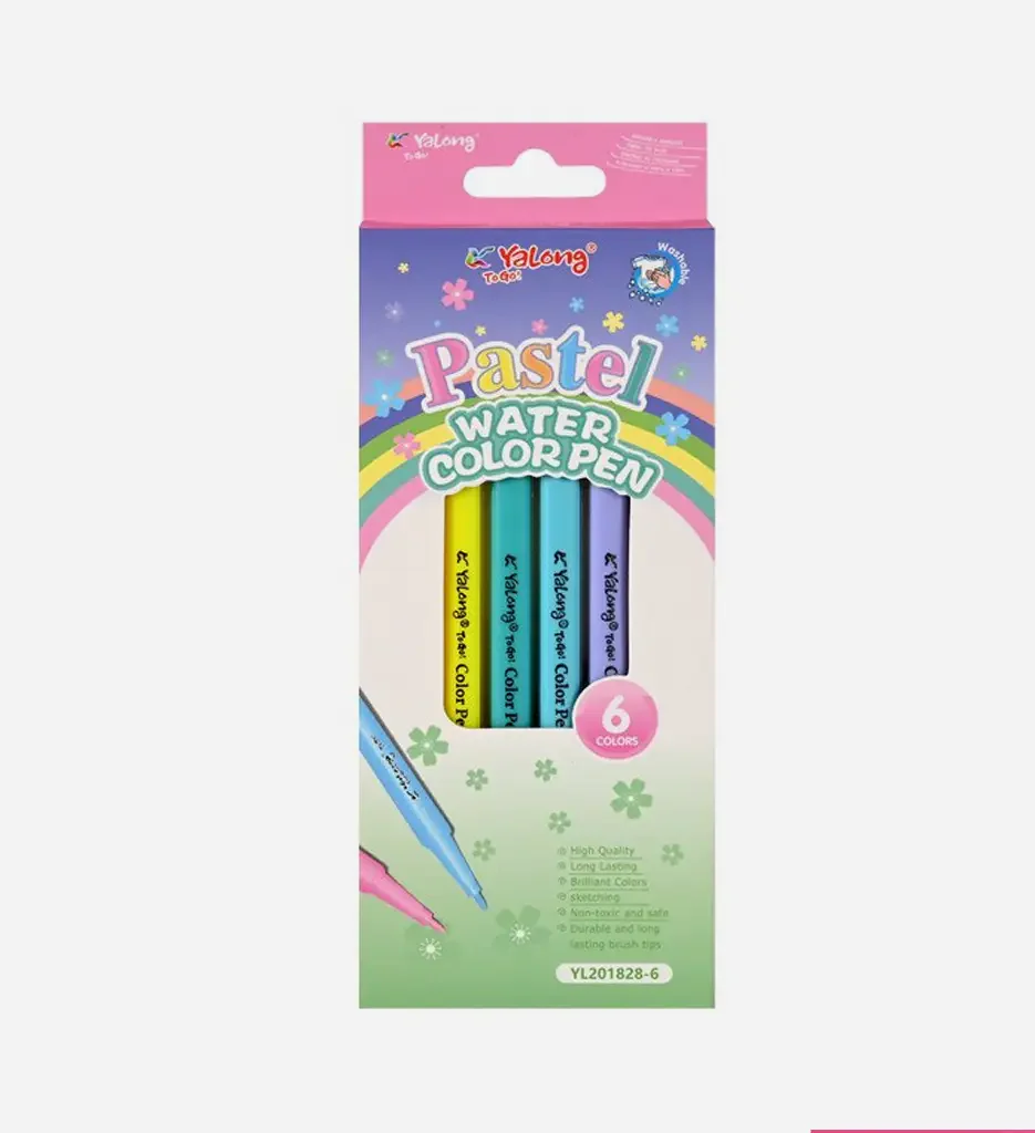 FEUTRES YALONG POCHETTE 6 COULEURS PASTEL