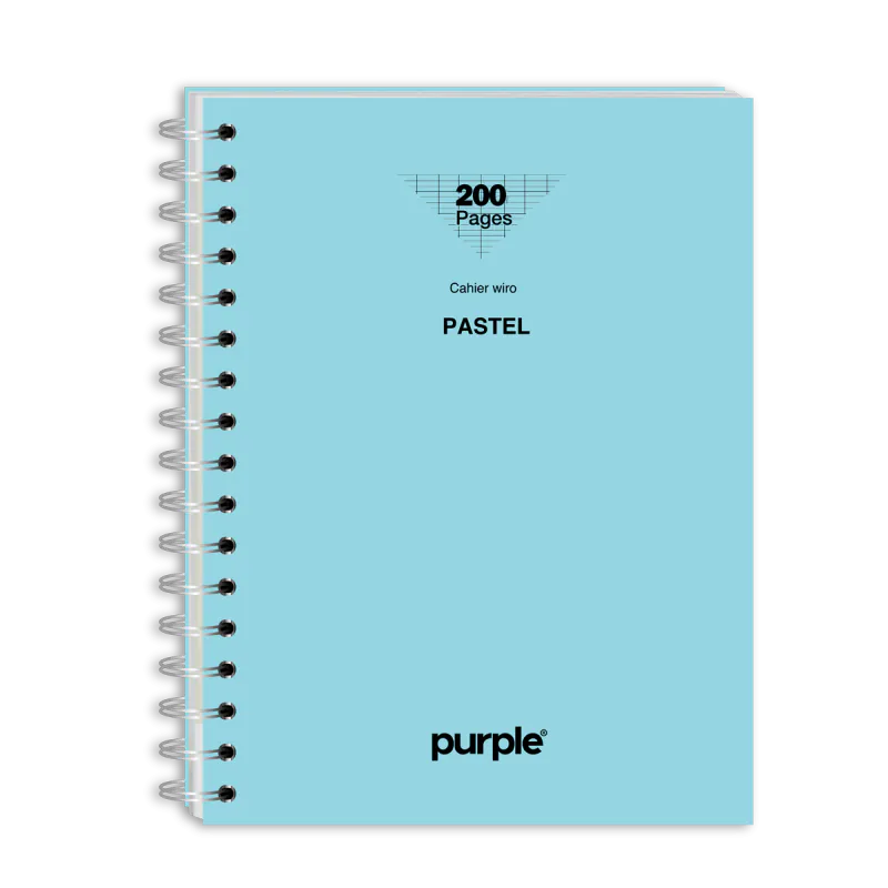 CAHIER AVEC SPIRALE GM 200 PAGES A4 PASTEL PURPLE