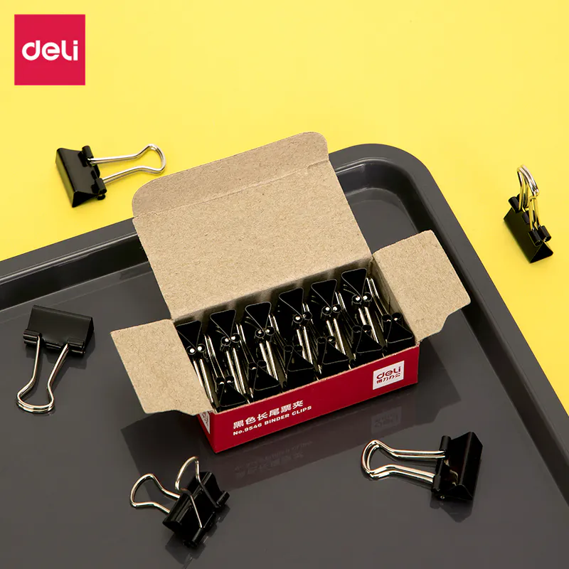 BINDER CLIP 15MM  PAQUET DE 12 NOIR DELI - Vue 2