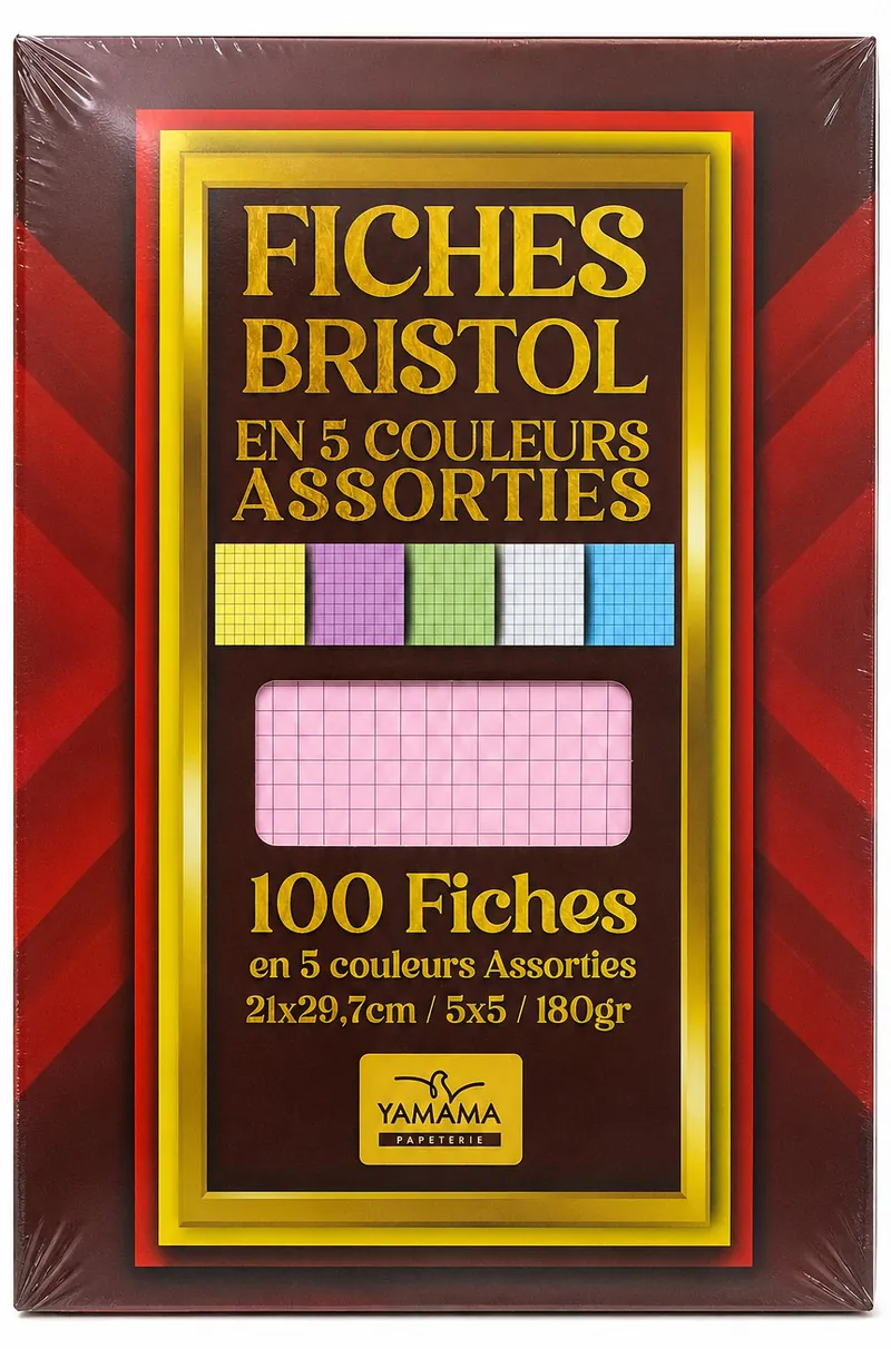 FICHES BRISTOL COULEUR GM YAMAMA PQT 100