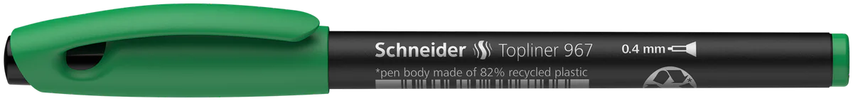 STYLO FEUTRE POINTE FINE SCHNEIDER TOPLINER 967 VERT - Vue 3