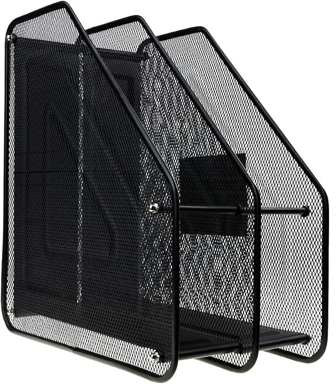 PORTE REVUE METAL 2 COMPARTIMENTS NOIR