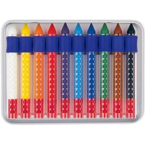 COFFRET DE 10 CRAYONS DE CIRE PRIMO EN BOÎTE MÉTALLIQUE - Vue 2