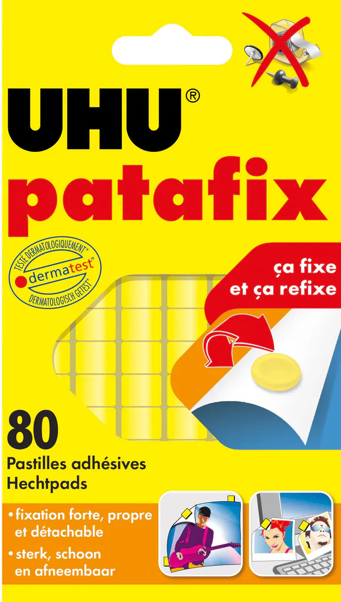 PASTILLES ADHÉSIVES PATAFIX UHU JAUNE