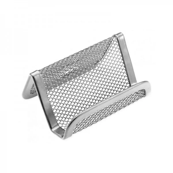 SUPPORT CARTE VISITE MÉTAL GRIS