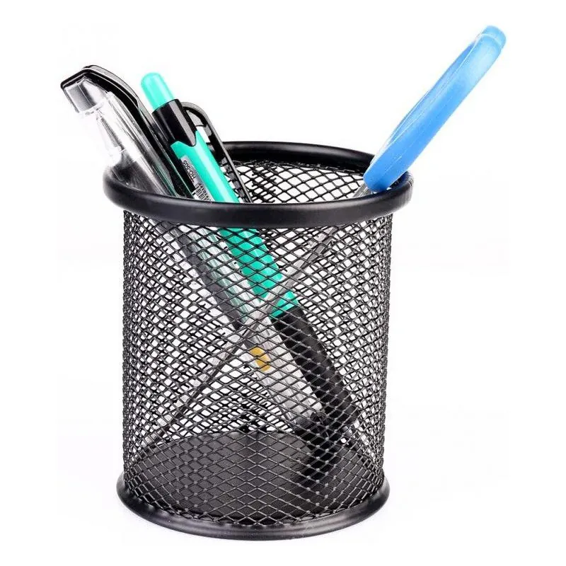 PORTE STYLO EN MÉTAL CYLINDRE NOIR - Vue 2